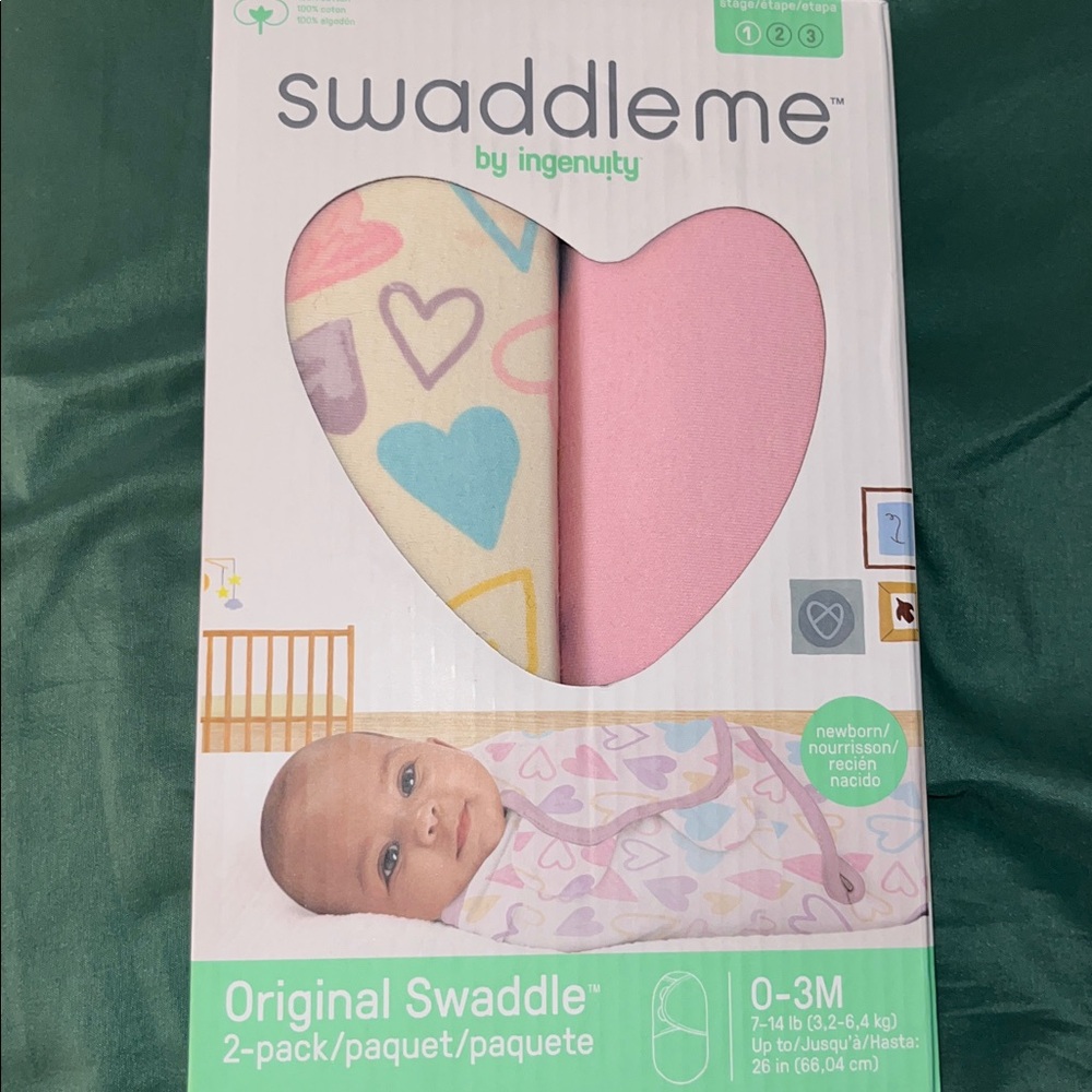 SwaddleMe Pink and Heart Pattern Swaddle Set